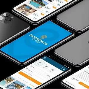 Mobile travel app screens