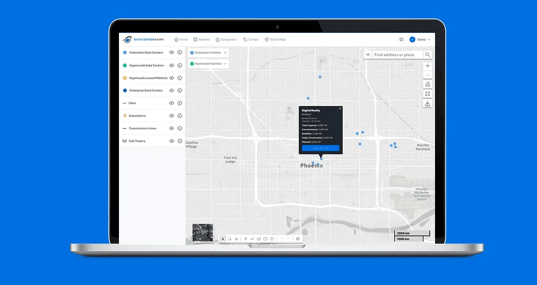 The redesigned map filtering interface on a laptop